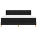 Box spring seng med hovedgærde Sort 200 x 180 cm Stof