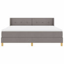 Box spring seng med hovedgærde Gråbrun 200 x 180 cm Stof