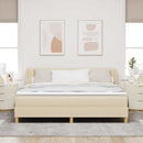 Box spring seng med hovedgærde Creme 200 x 180 cm Stof