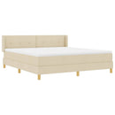 Box spring seng med hovedgærde Creme 200 x 180 cm Stof
