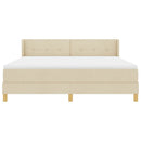 Box spring seng med hovedgærde Creme 200 x 180 cm Stof