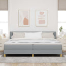 Box spring seng med hovedgærde Lysegrå 200 x 200 cm Stof