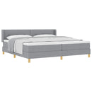 Box spring seng med hovedgærde Lysegrå 200 x 200 cm Stof