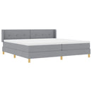 Box spring seng med hovedgærde Lysegrå 200 x 200 cm Stof