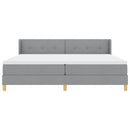 Box spring seng med hovedgærde Lysegrå 200 x 200 cm Stof