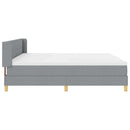 Box spring seng med hovedgærde Lysegrå 200 x 200 cm Stof