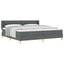 Box spring seng med hovedgærde Mørkegrå 200 x 200 cm Stof