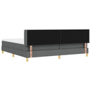 Box spring seng med hovedgærde Mørkegrå 200 x 200 cm Stof