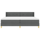 Box spring seng med hovedgærde Mørkegrå 200 x 200 cm Stof