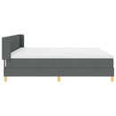 Box spring seng med hovedgærde Mørkegrå 200 x 200 cm Stof