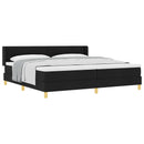 Box spring seng med hovedgærde Sort 200 x 200 cm Stof
