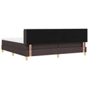 Box spring seng med hovedgærde Mørk Brun 200 x 200 cm Stof