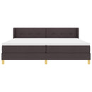 Box spring seng med hovedgærde Mørk Brun 200 x 200 cm Stof