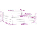 Box spring seng med hovedgærde Mørk Brun 200 x 200 cm Stof