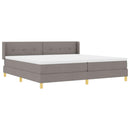Box spring seng med pude Gråbrun 200 x 200 cm Stof