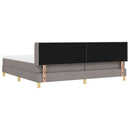 Box spring seng med pude Gråbrun 200 x 200 cm Stof