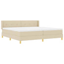 Box spring seng med hovedgærde Creme 200 x 200 cm Stof
