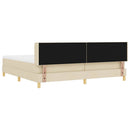 Box spring seng med hovedgærde Creme 200 x 200 cm Stof