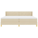 Box spring seng med hovedgærde Creme 200 x 200 cm Stof