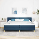 Box spring seng med hovedgærde Blå 200 x 200 cm Stof