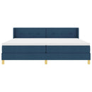 Box spring seng med hovedgærde Blå 200 x 200 cm Stof