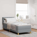 Box spring seng med hovedgærde Lysegrå 200 x 80 cm Stof