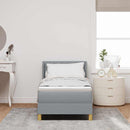 Box spring seng med hovedgærde Lysegrå 200 x 80 cm Stof