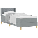 Box spring seng med hovedgærde Lysegrå 200 x 80 cm Stof