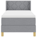 Box spring seng med hovedgærde Lysegrå 200 x 80 cm Stof