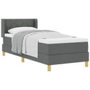 Box spring seng med pude Mørkegrå 200 x 80 cm Stof