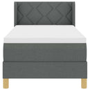 Box spring seng med pude Mørkegrå 200 x 80 cm Stof