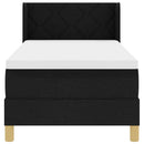 Box spring seng med hovedgærde Sort 200 x 80 cm Stof