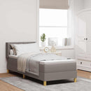Box spring seng med pude Gråbrun 200 x 80 cm Stof