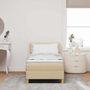 Box spring seng med hovedgærde Creme 200 x 80 cm Stof