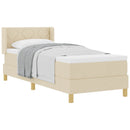 Box spring seng med hovedgærde Creme 200 x 80 cm Stof