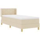Box spring seng med hovedgærde Creme 200 x 80 cm Stof