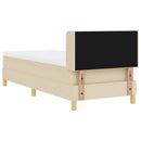 Box spring seng med hovedgærde Creme 200 x 80 cm Stof