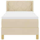 Box spring seng med hovedgærde Creme 200 x 80 cm Stof