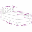 Box spring seng med hovedgærde Lysegrå 190 x 90 cm Stof