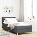 Box spring seng med hovedgærde Mørkegrå 190 x 90 cm Stof