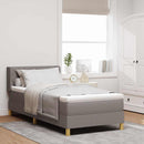 Box spring seng med hovedgærde Gråbrun 190 x 90 cm Stof