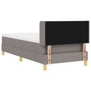 Box spring seng med hovedgærde Gråbrun 190 x 90 cm Stof