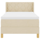 Box spring seng med hovedgærde Creme 190 x 90 cm Stof