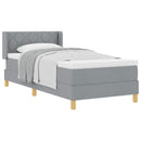 Box spring seng med hovedgærde Lysegrå 200 x 90 cm Stof