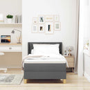 Box spring seng med hovedgærde Mørkegrå 200 x 90 cm Stof