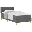 Box spring seng med hovedgærde Mørkegrå 200 x 90 cm Stof