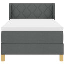 Box spring seng med hovedgærde Mørkegrå 200 x 90 cm Stof