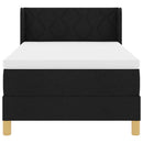 Box spring seng med hovedgærde Sort 200 x 90 cm Stof