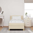 Box spring seng med hovedgærde Creme 200 x 90 cm Stof