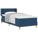 Box spring seng med hovedgærde Blå 200 x 90 cm Stof